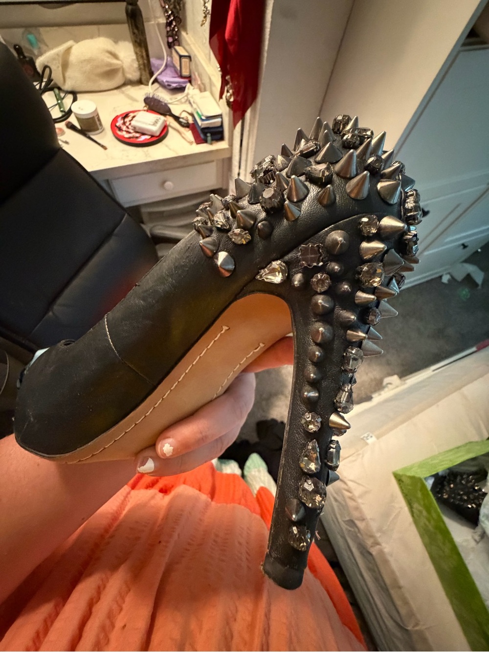 Women’s Black Studded Platform Pumps